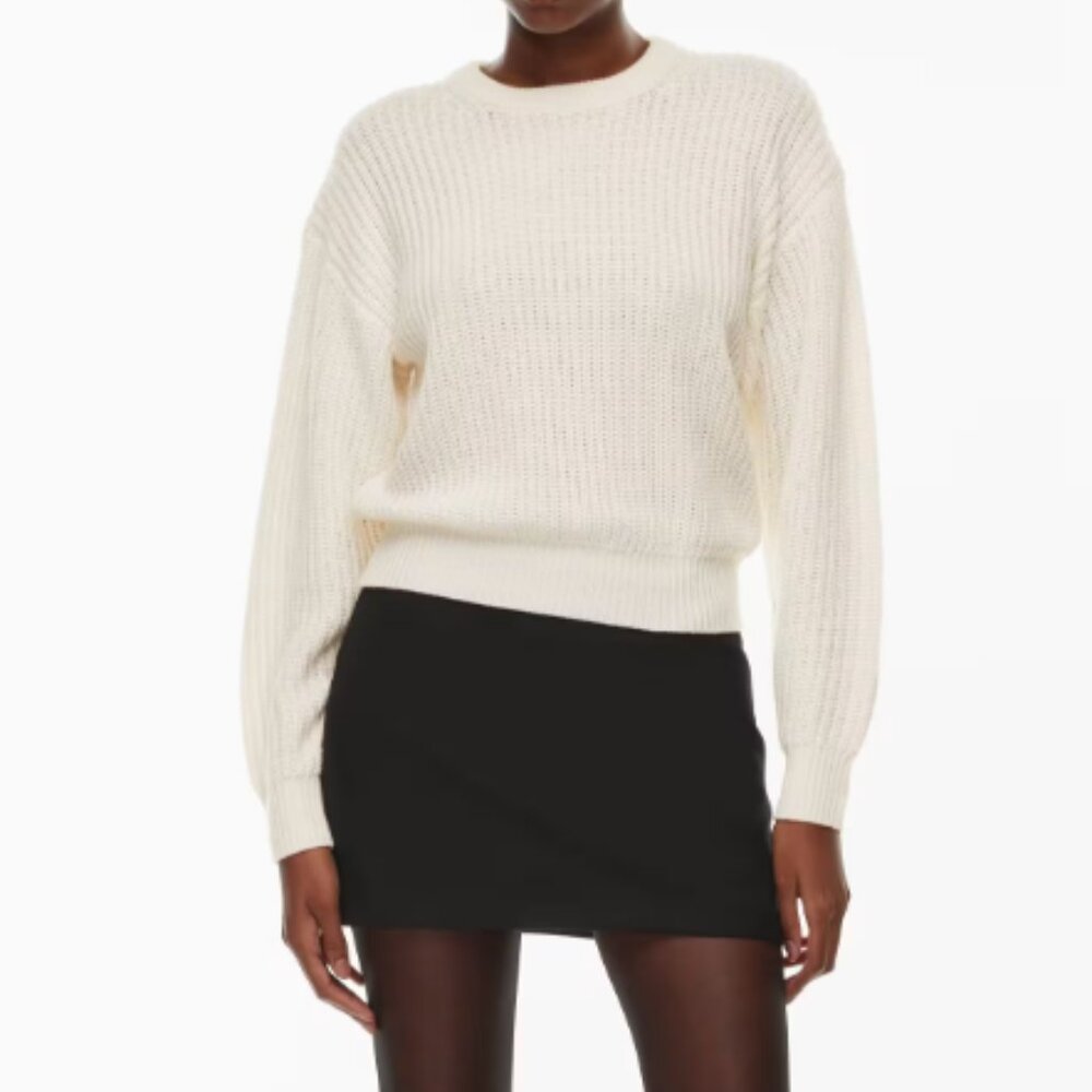 Aritzia Wilfred Serendipity Cream Merino‎ Wool Crewneck Sweater